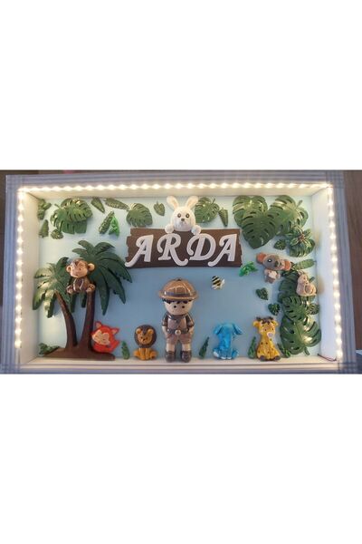Özlem Bebek Ledli Kapı Süsü Kişiye Özel Mdf Kokulutaş Pano