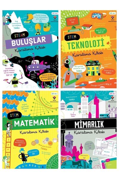 Tübitak Yayınları Stem Teknoloji-buluşlar-matematik-mimarlık Karalama 4 Kitap...