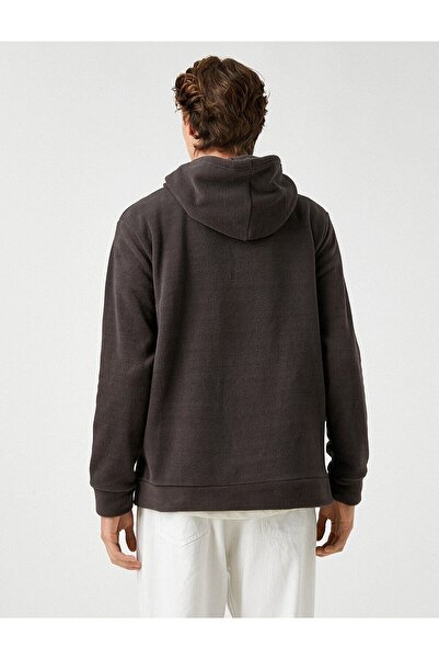 Koton Men's Fleece Embroidered Sweat