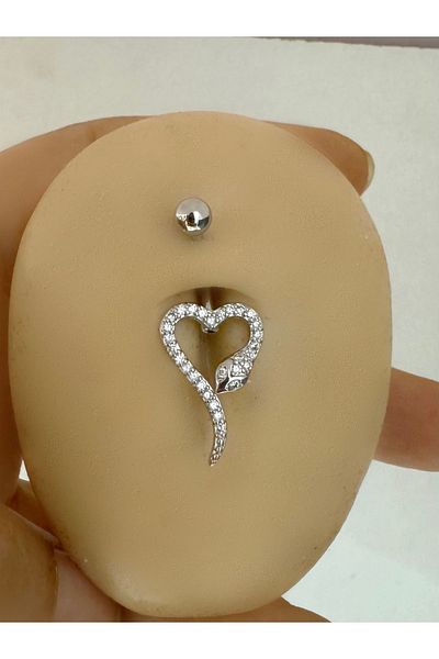 Arescollection Snake Belly Piercing - Surgical Steel and Zircon Stone