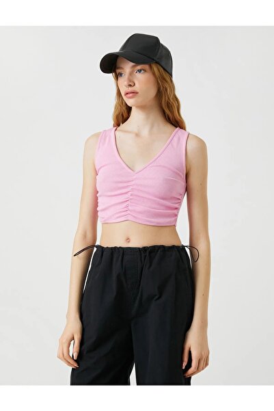 Koton Women's Draped V Tank Top