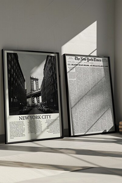 Home 2'li New York Tablosu, New York, Duvar Dekoru, Sadece Poster, Duvar Tabl...