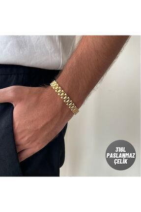 nerora Stainless Steel 316l Paslanmaz Rolex Kordon Erkek Celik Bileklik Klasik Gold 100mm Fiyat Yorumlar Trendyol