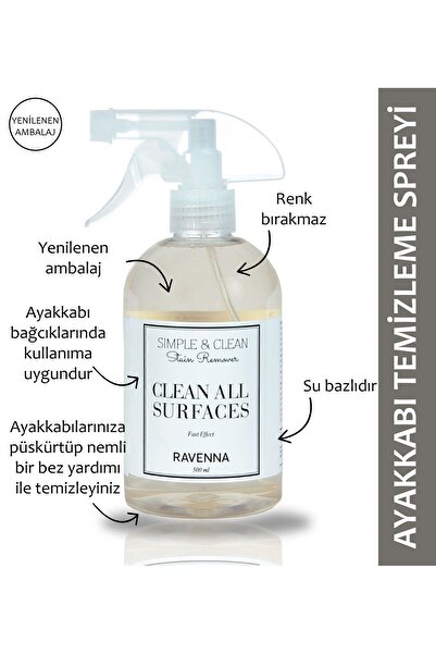 RAVENNA Simple&clean Ayakkabı Ve Kumaş Temizleme Spreyi 500 ml