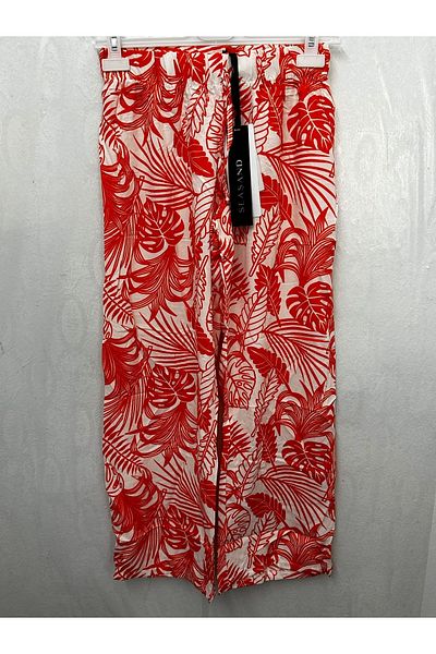 seasand Loose Patterned Fresh Summer Trousers - Lace-up Waist, 31898
