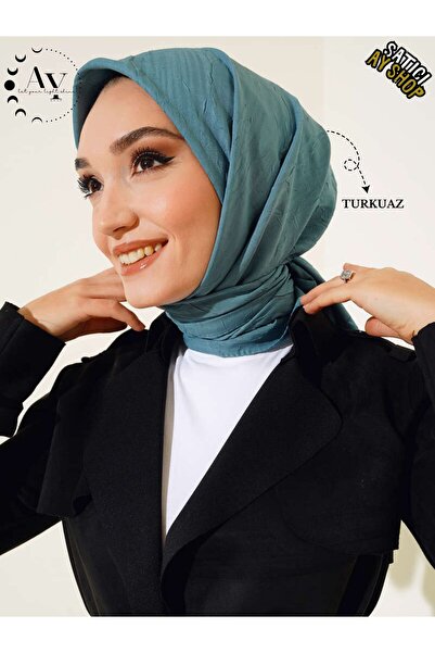its AY shop Tesettür Kadın Bambu Kraş Turkuaz Eşarp