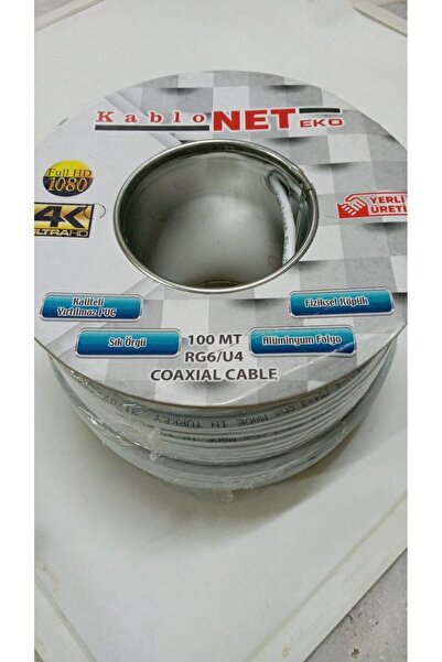 Ersa Anten TV Kablosu 100 Metre RG6 U4 Full HD 1080p 4K ULTRA HD COAXIAL CABLE