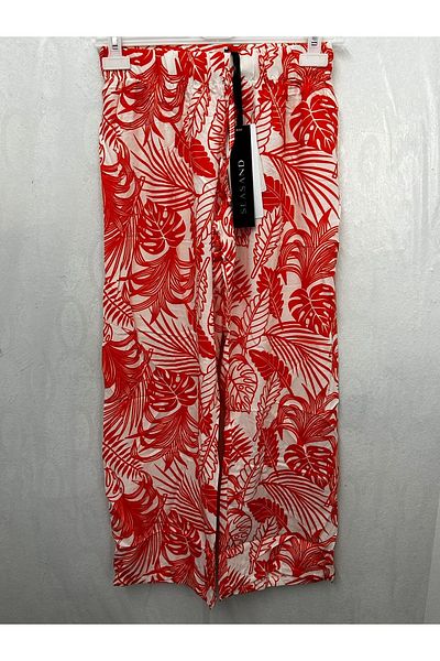 seasand Loose Patterned Fresh Summer Trousers - Lace-up Waist, 31898