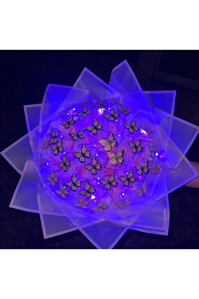 Aksesuar Pembe Kelebek Buketi Sevgiliye Anneye Öğretmene Hediye