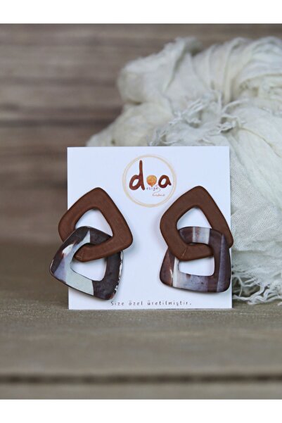 Doa Design El Yapımı Polimer Kil Küpe 2li Tasarım Kadın Aksesuar