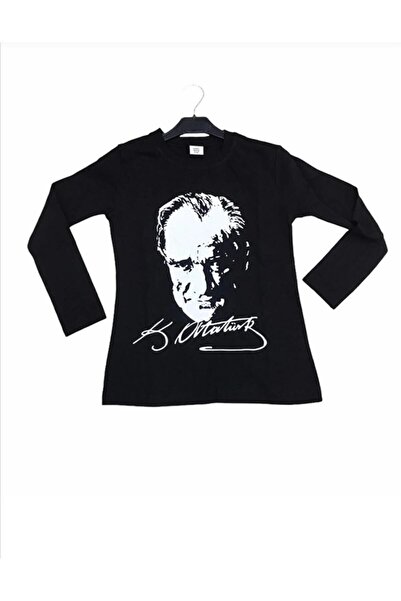 KARAMANSTYLE Atatürk Baskılı Uzun Kollu Penye Tşört 23 Nisan 29 Ekim Gösteri