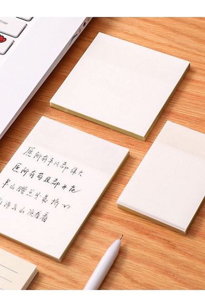 EZOSHOP Transparent Colored Postit Sticky Post-It Note Paper Karenot - Set of 3 - White