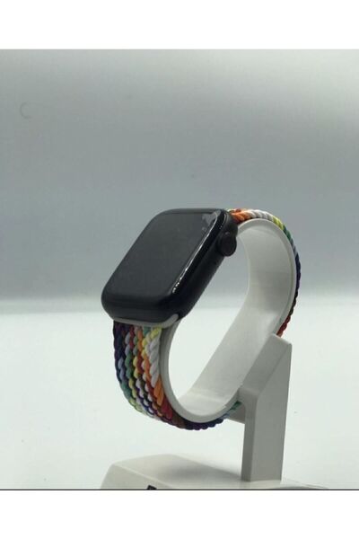 TT Option سوار حزام مرن مضفر عالي الجودة متوافق مع Apple Watch 42 مقاس 44 ملم