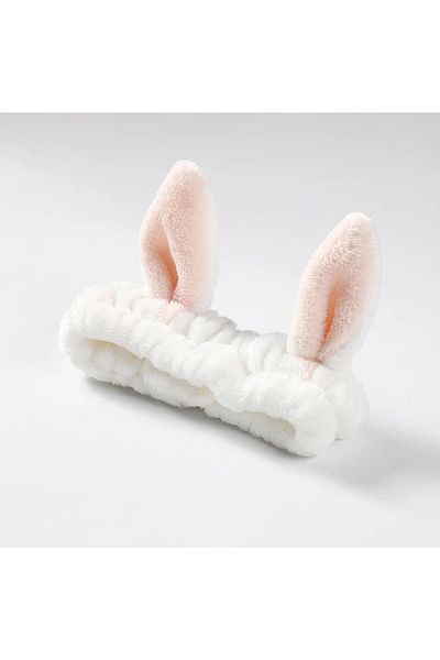 bej jewelry Rabbit Ear White Hair Band