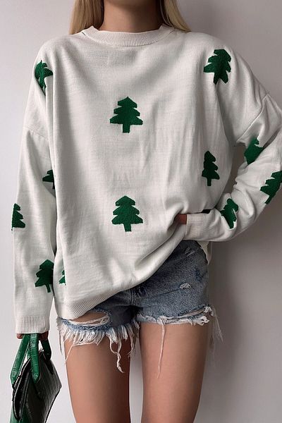 bacc Pulover de damă alb oversize tricotaj Bc 231051