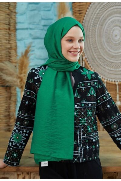 Mides scarf Hijab Cotton Kraş Cazz Shawl Model - Πράσινο