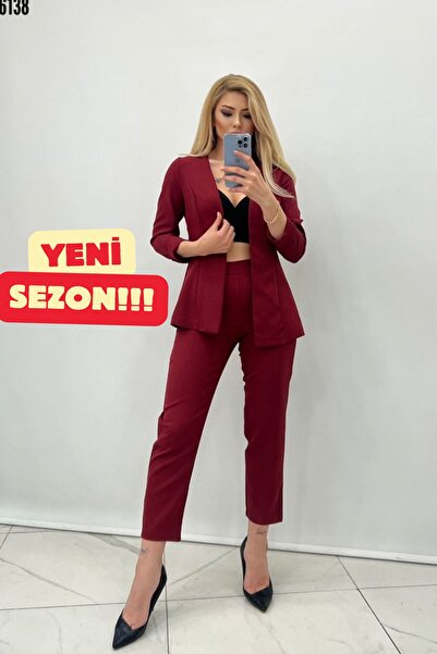 Kokosh moda طقم جاكيت وبنطلون أطلس نسائي أنيق