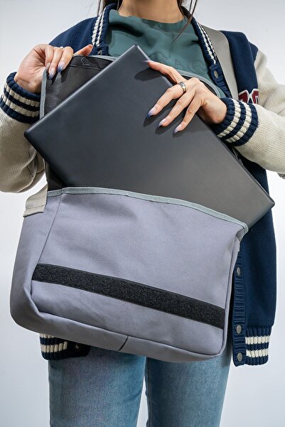 Rosmod Γκρι τσάντα χιαστί μεγάλου μεγέθους - καλής ποιότητας, δύο θέσεων