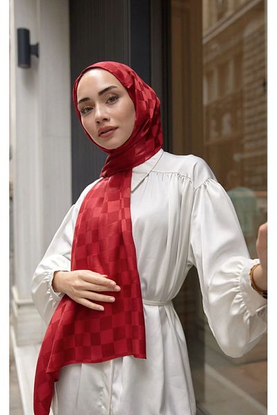Bonjela شال جاكار بنمط الشطرنج