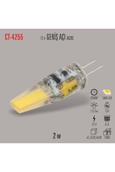 Cata Ct-4255 G4 2w/3000k 12v Led Bulb (daylight)
