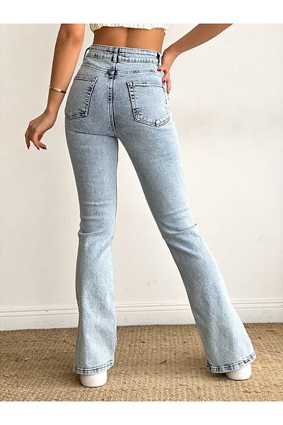 DRC trend Pantaloni de damă Jessi Power cu talie înaltă din lycra cu fantă laterală