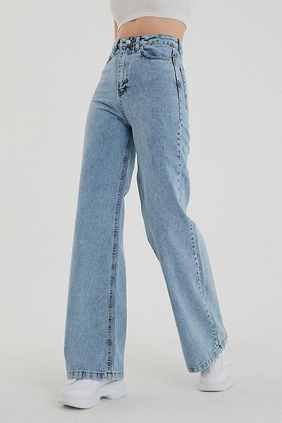 DRC trend All Star Light Snow Lycra Blugi de damă, cu talie super înaltă, blugi, pantaloni Palazzo