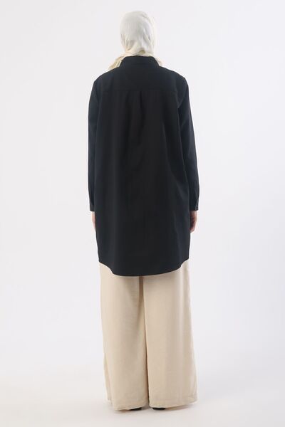 ALLDAY Siyah Büyük Beden Basic Gömlek Tunik