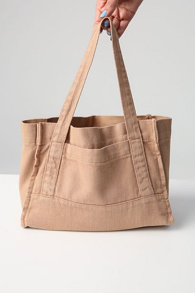 ALLDAY Milk Brown Denim Arm Bag with Front Pocket