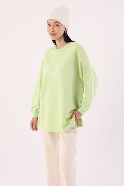 ALLDAY Φούτερ Oversize Ανοιχτό Πράσινο Κεντημένο