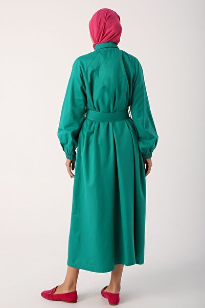 ALLDAY Зумрует зеленая сукня з капюшоном і коміром