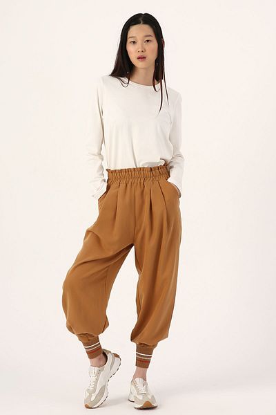 ALLDAY Παντελόνι Milk Coffee Ribbed Comfortable Fit