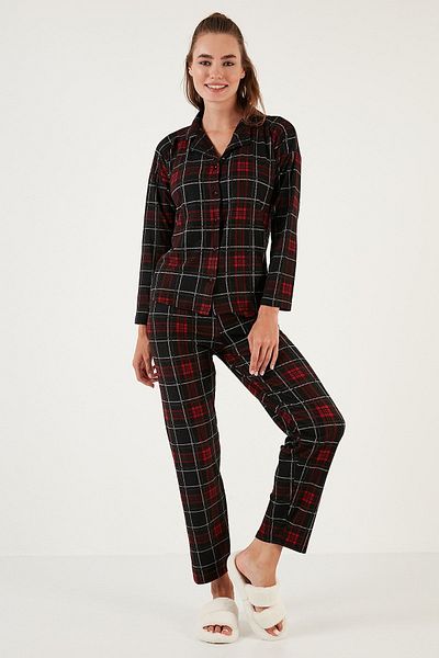 Lela Set de pijamale țesute cu guler de cămașă cu talie elastică cu imprimeu 6095660