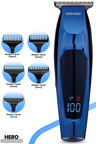 GOLDMASTER Hero Led Ekranlı Paslanmaz Çelik Başlıklı Saç Sakal Şekillendirme ...