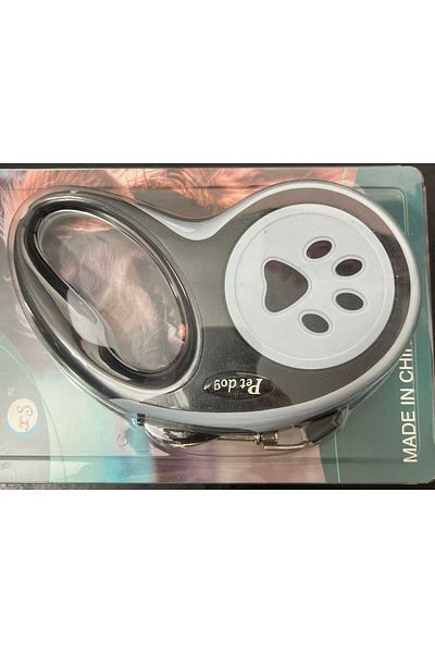 Dalian Home 5 Mt Black Pet Automatic Retractable Paw Pattern Travel Collar