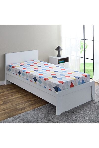 Home Box Nora Plaid Microfibre Single Fitted Sheet - 90x190+25 cm