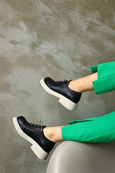 NILUFARR Gizia Black Genuine Leather Women's Casual Shoes