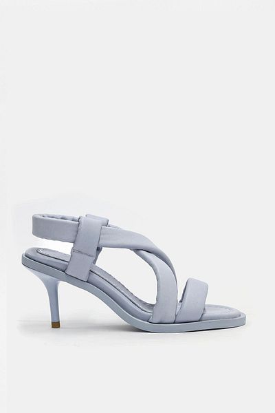 NILUFARR Sandale cu toc Ellis Baby Blue din piele naturală