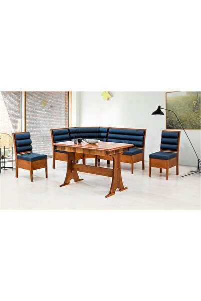 CaddeYıldız Bombeli Mutfak Köşe Takımı - Lacivert