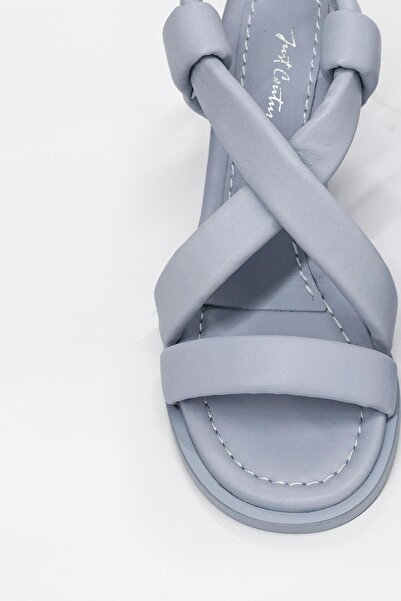 NILUFARR Ellis Baby Blue Genuine Leather Heeled Sandals