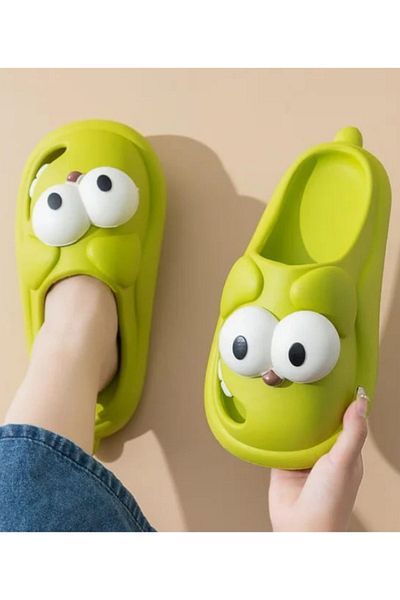 MOJE MORE Unisex Summer - Cute Dog Eva Slippers with Googly Eyes