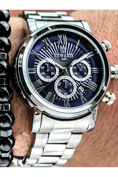Reward Silver Color, Steel Cord, Active Functions, Special Lock System, Men's Wristwatch Bracelet