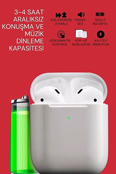 Barbanti Mobile Beyaz 2.nesil Ios Android Uyumlu Kablosuz Bluetooth Kulaklık Karışık Renk Kılıf Hediyeli Plus