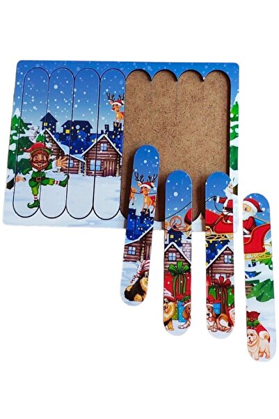 kayasan kids Yılbaşı Temalı Ahşap Stick Puzzle
