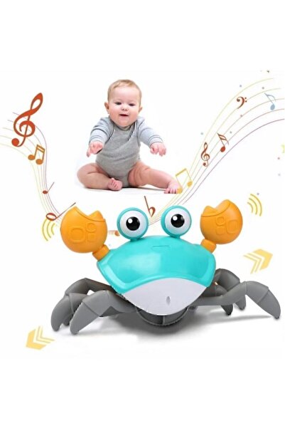Retoys Emeklemeye Yardımcı Sensörlü Hareketli  Yengeç Pilli Müzikli Oyuncak