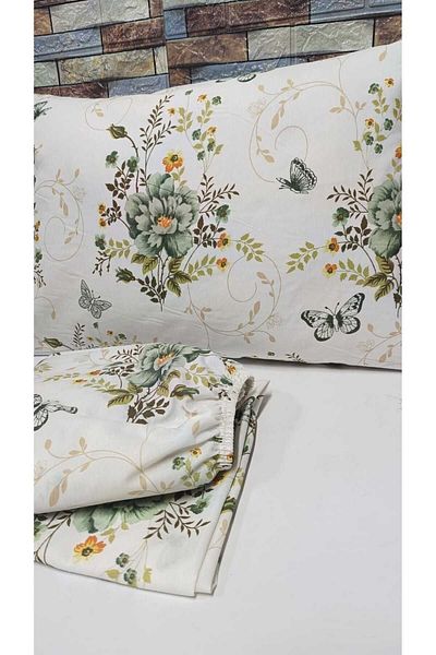 Gasel Home COTTON RANFORCE FABRIC DOUBLE PERSONAL RUBBER SHEET SET (160X200 & 180X200)