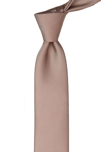 Kravatkolik Beige Dot Pattern Slim Tie Sk7584