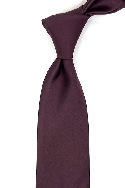 Kravatkolik Şarabi Claret Red Satin Plain Handkerchief Classic Tie KK12065