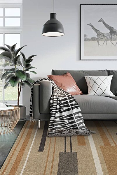 Cool Halı Tokyo 06 Natural Terra Mutfak Kaymaz Halı Yolluk Koridor Halısı Dok...