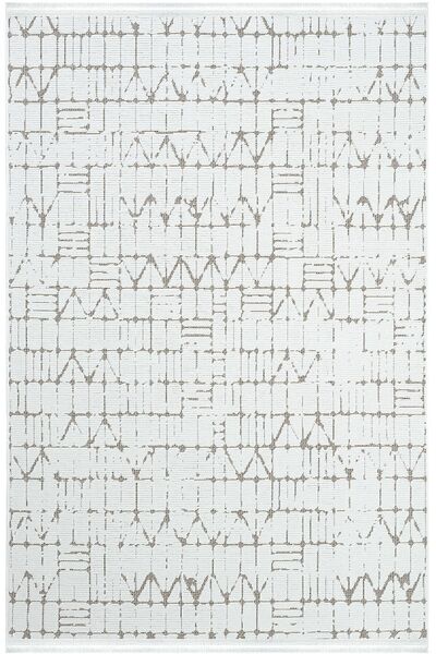 Cool Halı Berry 8204 Beyaz Bohem Oturma Odası Halısı Kaymaz Taban Halı Kesme ...