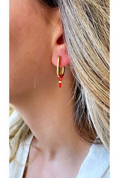 jewine studio Steel Luck Floss Design Earrings (Pair)
